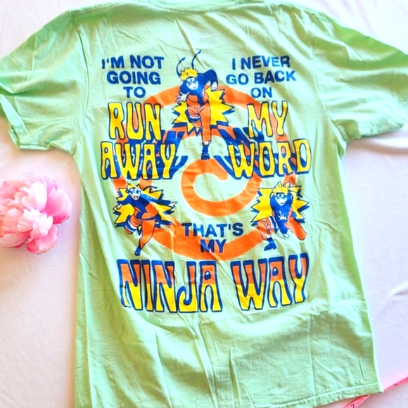 NARUTO Usumaki Shippuden Hero of the Hidden Leaf Lime Green T-shirt Medium - Picture 5 of 5